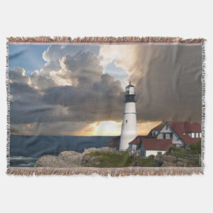Cobertor Farol de Portland Head Cape Elizabeth Maine