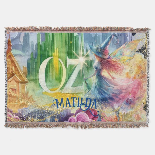 Cobertor Feiticeiro de Oz Birthday Good Witch Custom Decor (Frente)