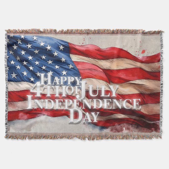 Cobertor Feliz 4 de julho - Dia da Independência (Frente)