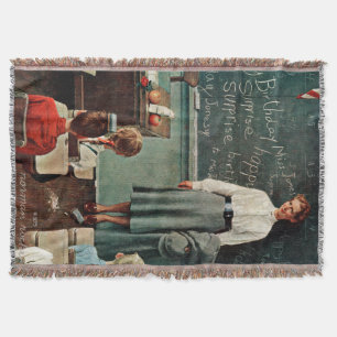 Cobertor Feliz aniversário, Srta. Jones por Norman Rockwell