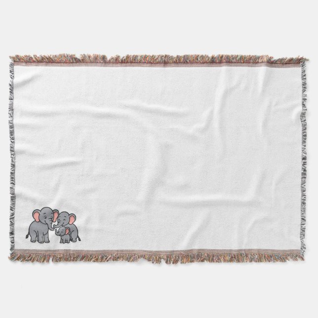 Cobertor Feliz Cartoon Elefant Family (Frente)