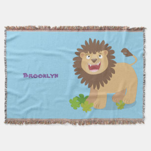 Cobertor Feliz desenho animado de leão