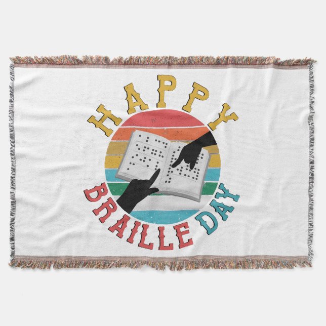 Cobertor Feliz Dia Braile (Frente)