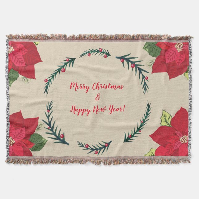 Cobertor Feliz Natal, Feliz ano novo (Frente)