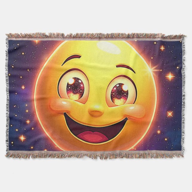 Cobertor Feliz Olhos Cósmicos Emoji (Frente)