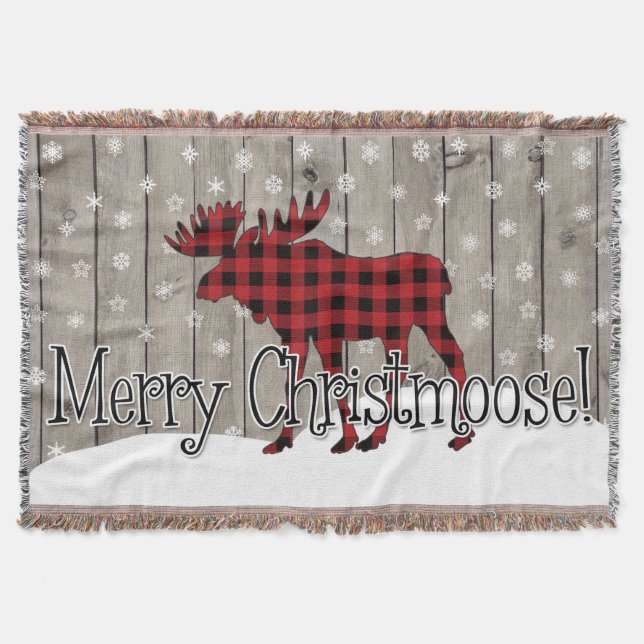 Cobertor Feliz rustica Christmoose! (Frente)