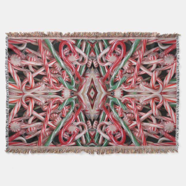 Cobertor Feriado de Natal Candy Canes and Peppermints (Frente)