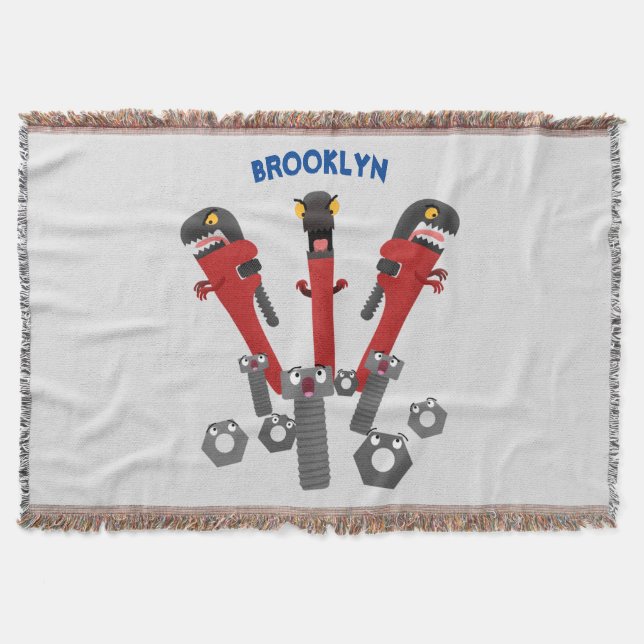 Cobertor Ferramentas engraçadas de monstro de wrench (Frente)