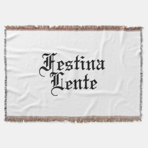 Cobertor Festina Lente - Torne a Coloração lenta - Frase la