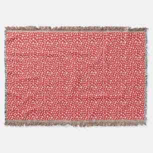 Cobertor Festivo Holiay Natal Red White Hibiscus Flor