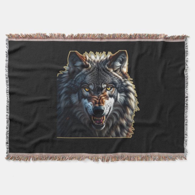 Cobertor Fierce Wolf – Symbol of Strength and Freedom (Frente)