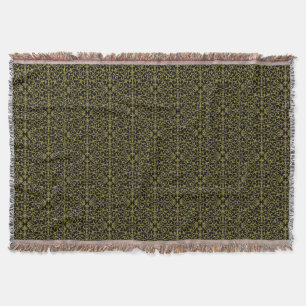 Cobertor Filigre Preto e Dourado Elegante