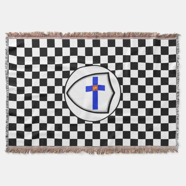 Cobertor Finnish flag-coat arms throw blanket (Frente)