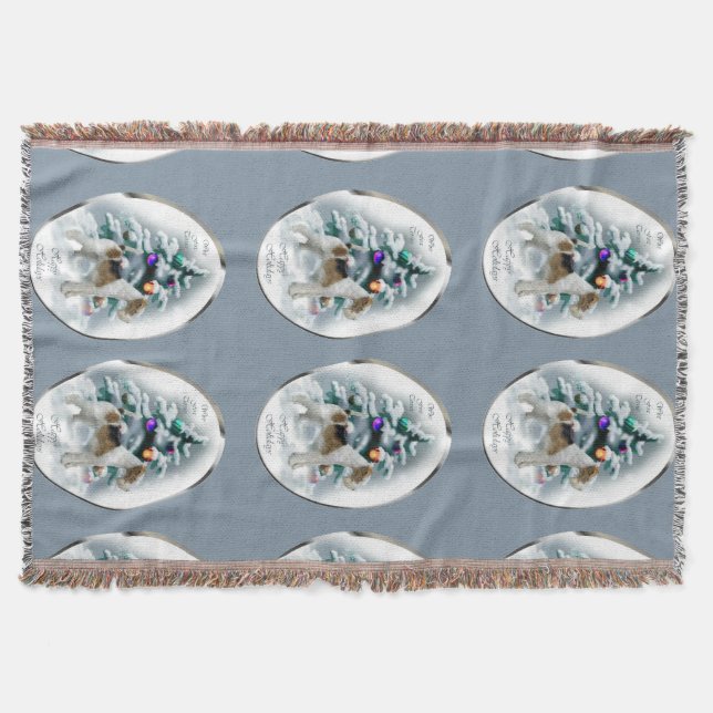 Cobertor Fio Fox Terrier Natal (Frente)