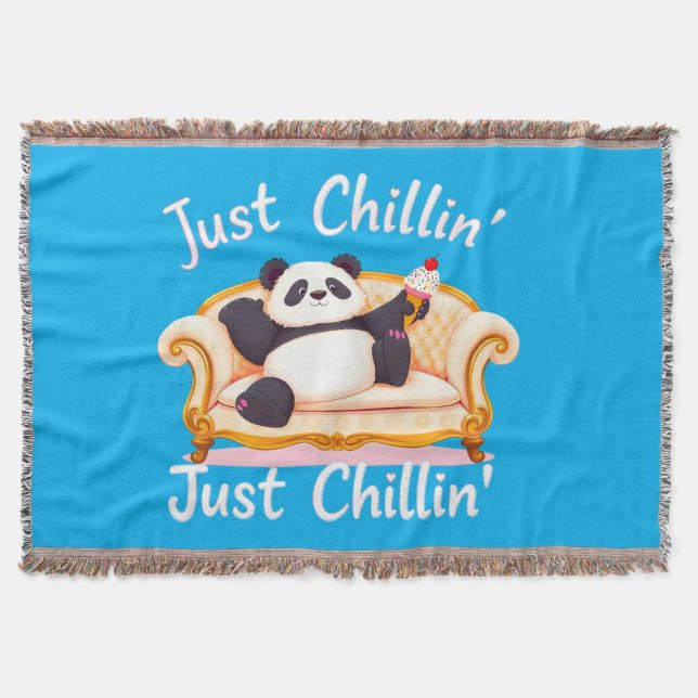 Cobertor Fique calmo e fique calmo com Sorvete (Frente)