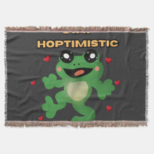 Cobertor Fique Hoptimista Sapo Bonito Trocadilho Sapo Engra