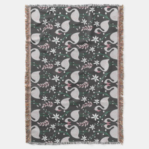 Cobertor Flamingo sem soldadura, branco sobre fundo escuro