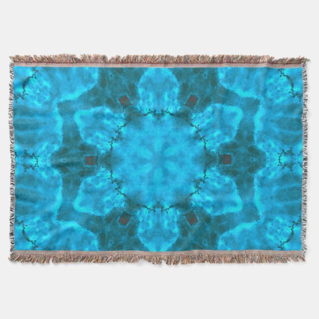 Cobertor Floco de neve de gelo azul congelado Kaleidoscópio (Frente)