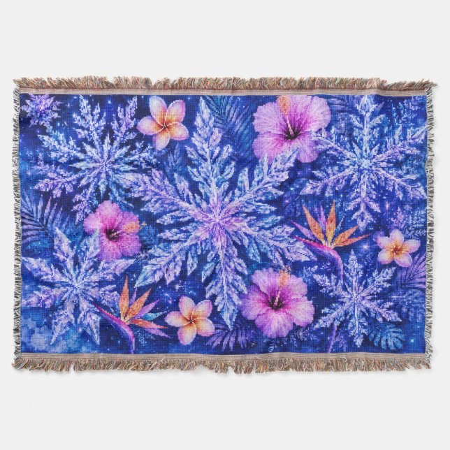 Cobertor Flocos de Neve de Inverno Tropical (Frente)