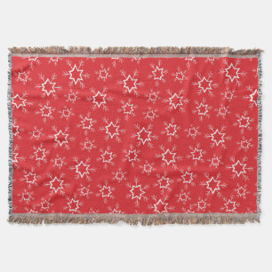 Cobertor Flocos de neve, Flocos de neve vermelhos e brancos