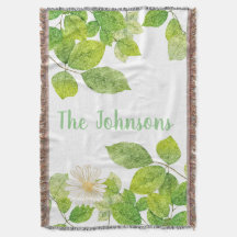 Flor Branco e Jardim de Folhas Verde