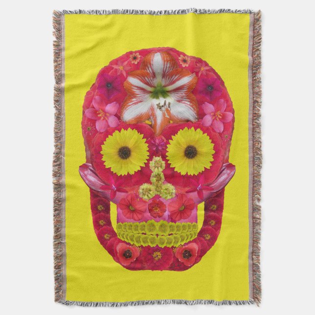 Cobertor Flor - Caveira 6 (Frente Vertical)