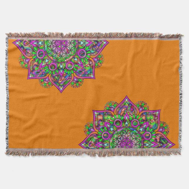 Cobertor Flor Da Vida - Índia Mandala 1 (Frente)