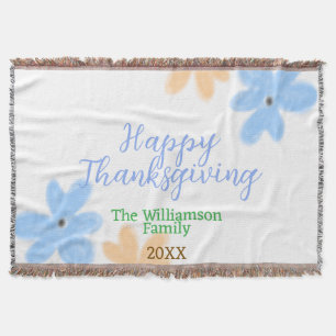 Cobertor Flor de cor verde-laranja-azul invernoObrigado