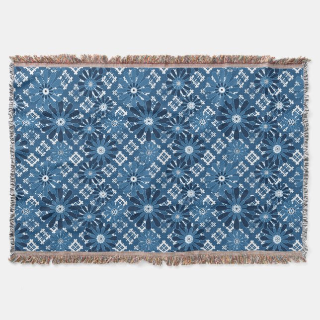 Cobertor Flor de xadrez abstrato moderna e sem costura (Frente)