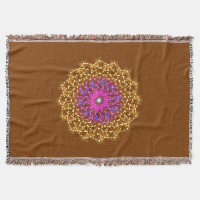 Cobertor Flor Elétrica – Onda de Cor Simétrica (Frente)