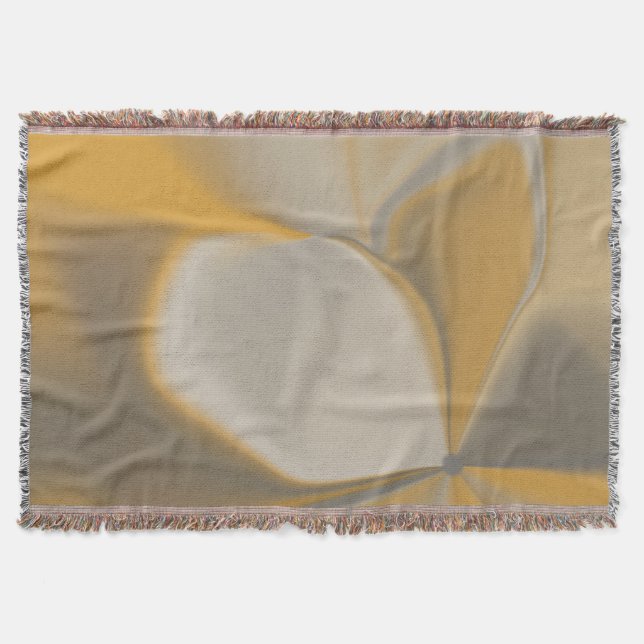 Cobertor Flor Floral de Canto de Pétala Branco Amarelo Abst (Frente)