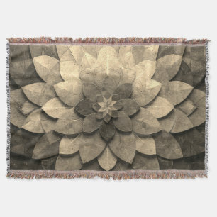 Cobertor Flor Texturizada com Mandala, Ouro antigo