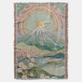 Cobertor Floração Etérea: Mosaico Pastel do Vulcão na Prima