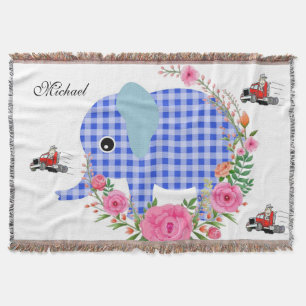 Cobertor Floral Blue Elephing Blanket