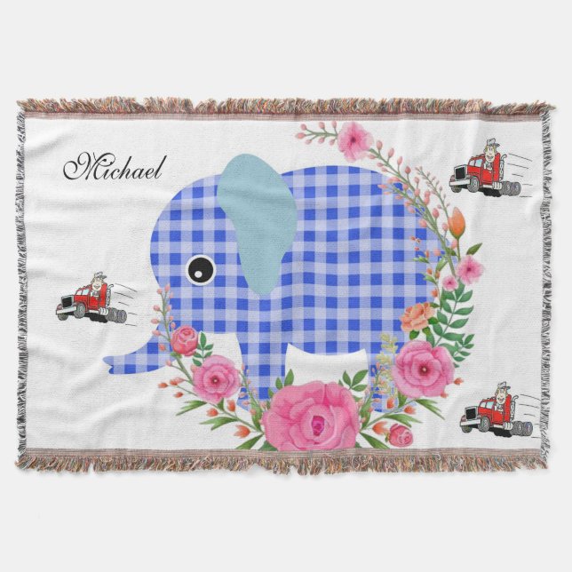 Cobertor Floral Blue Elephing Blanket (Frente)