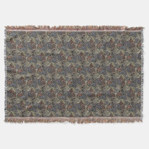 Cobertor Floral Blue Pink Vintage William Morris Bluebell