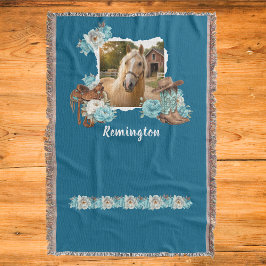 Cobertor Floral Cavalo Ocidental