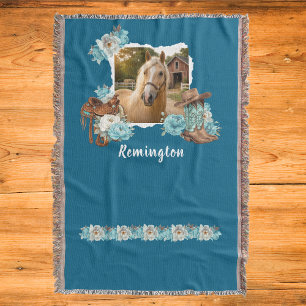 Cobertor Floral Cavalo Ocidental