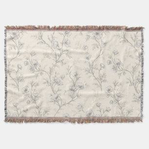 Cobertor Floral Chic Creme