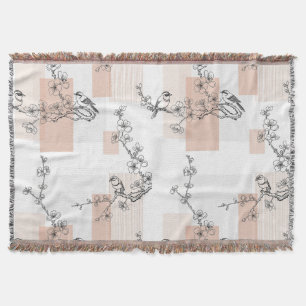 Cobertor Floral de Pássaro Vintage em Listra Toile (10)