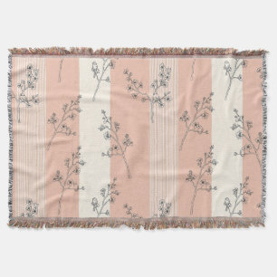 Cobertor Floral de Pássaro Vintage em Listra Toile (13)