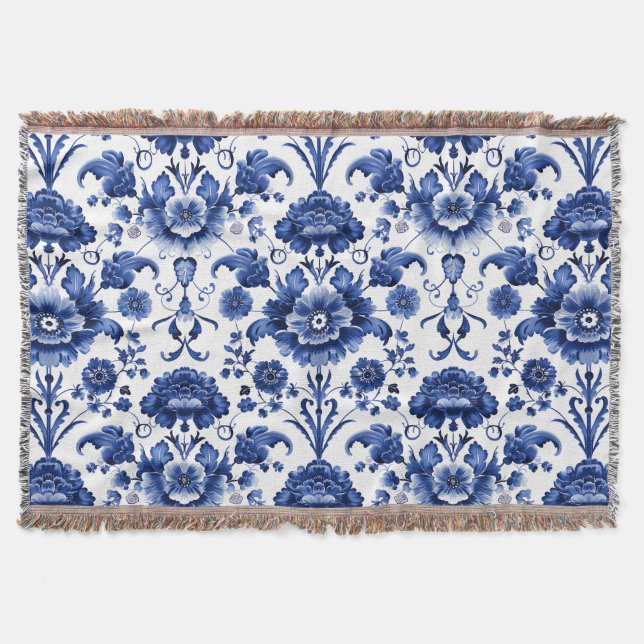 Cobertor Floral Delft Blue (Frente)