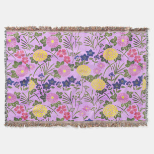 Cobertor Floral elegante colorido romântico rosa moderno