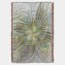 Cobertor Floral Fantasy Moderna Arte Fractal Flor Com Doura