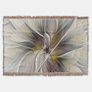 Cobertor Floral Fractal, Fantasia Flor com Cores da Terra