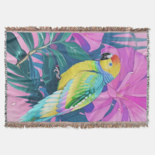 Cobertor Floral/Havaiano/Tropical/papagaio