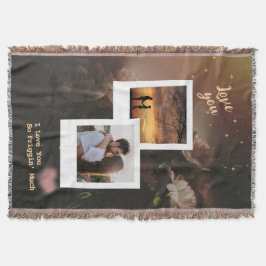 Cobertor Floral Love Collage with Romantic Quote