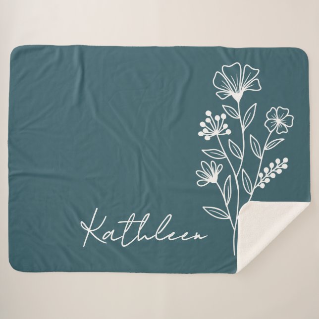 Cobertor floral personalizado, Presente para Espos (Frente (Horizontal))