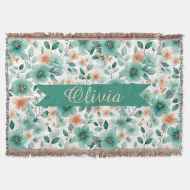 Cobertor Floral Personalizado Verde Primavera Vintage