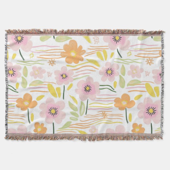 Cobertor Floral Retro Pastel (7) (Frente)